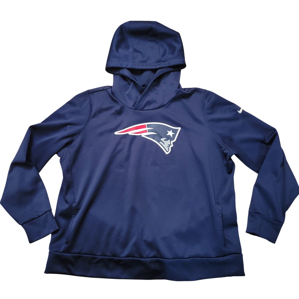 Nike New England Patriots Navy Blue‎ Pullover Hoodie XXL NFL Performance Fleece